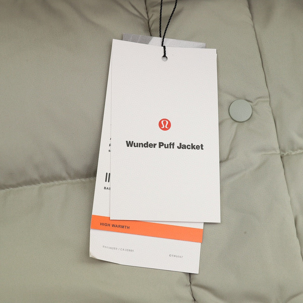 Chamarra de Plumas lululemon Wunder Puff Larga Verde Salvia beige, foto 2 de 9