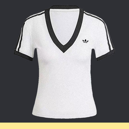 Playera adidas Cuello V Tres Franjas, foto 1 de 3