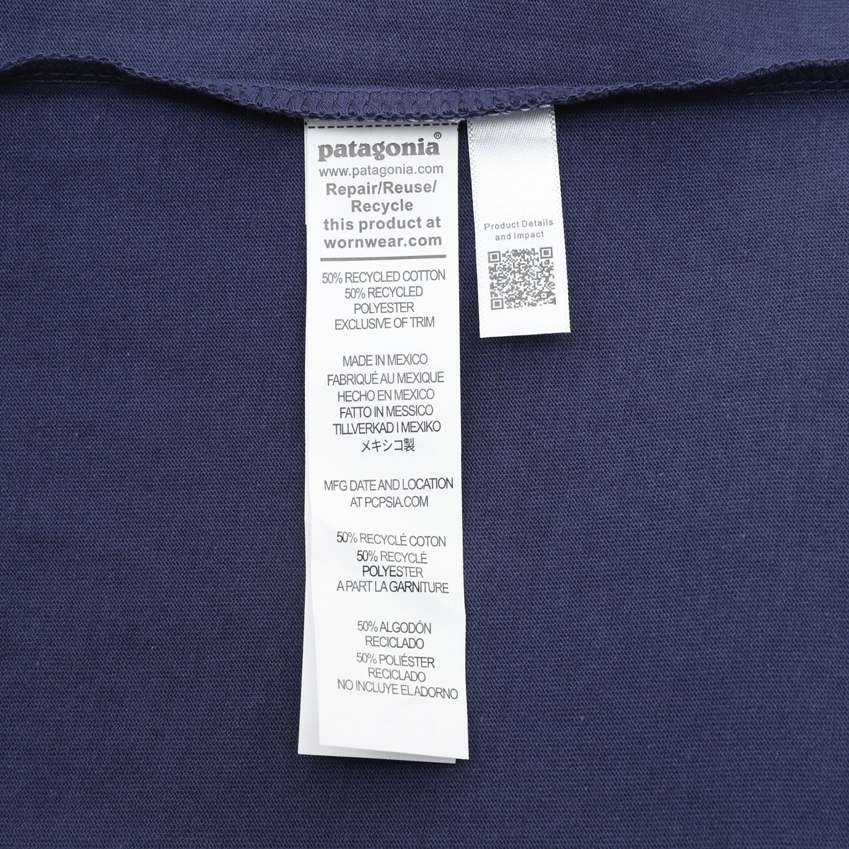 Playera Manga Larga Patagonia P 6 Logo Azul Marino, foto 8 de 9