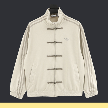 Chamarra adidas Tang Año Nuevo Chino crema, vista de frente