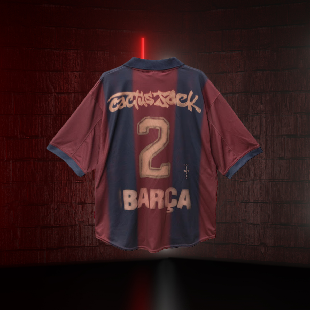 Travis Scott X FC Barcelona Retro Skeleton Jersey 00/01