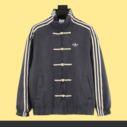 Chamarra adidas Tang Año Nuevo Chino gris oxford, vista de frente